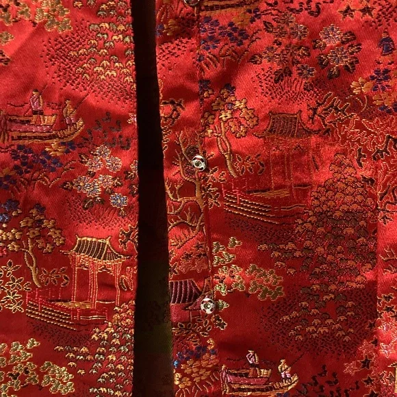 Vintage Vietnamese silk oriental blouse. Beautifully embroidered, Snap closure - Picture 4 of 6